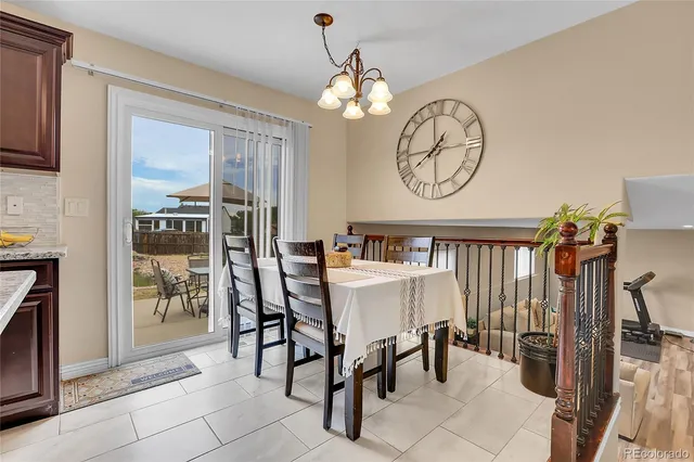 a view of a dining area with furniture