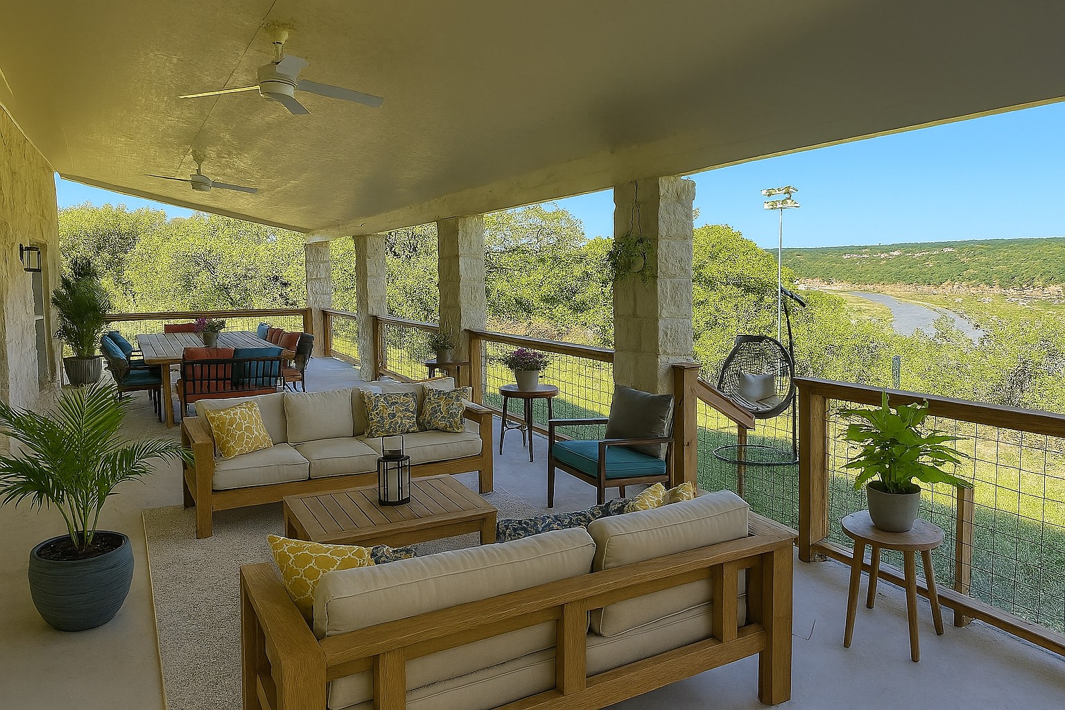 25048 River Road Spicewood, TX 78669 - Photo 18 of 33 Virtual staging-Patio with furnishing with incredible views
