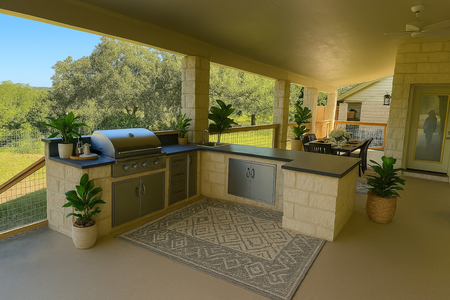 25048 River Road Spicewood, TX 78669 - Photo 20 of 33 Virtual staging-Outdoor kitchen and dining