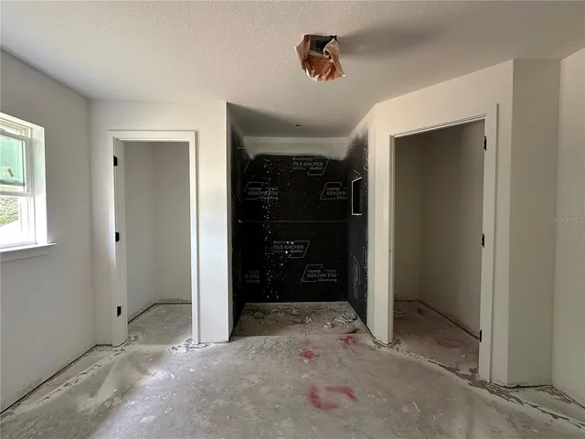 an empty room with a window