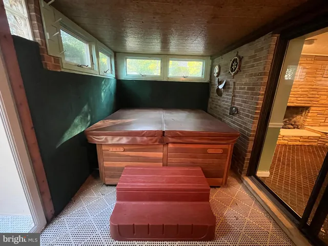 a view of swimming pool from a yard