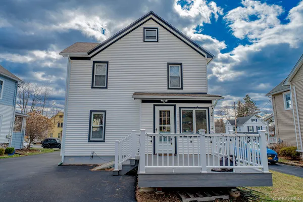 a view of a house with a patio