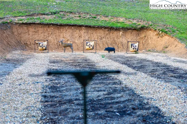 a view of a small house in a park