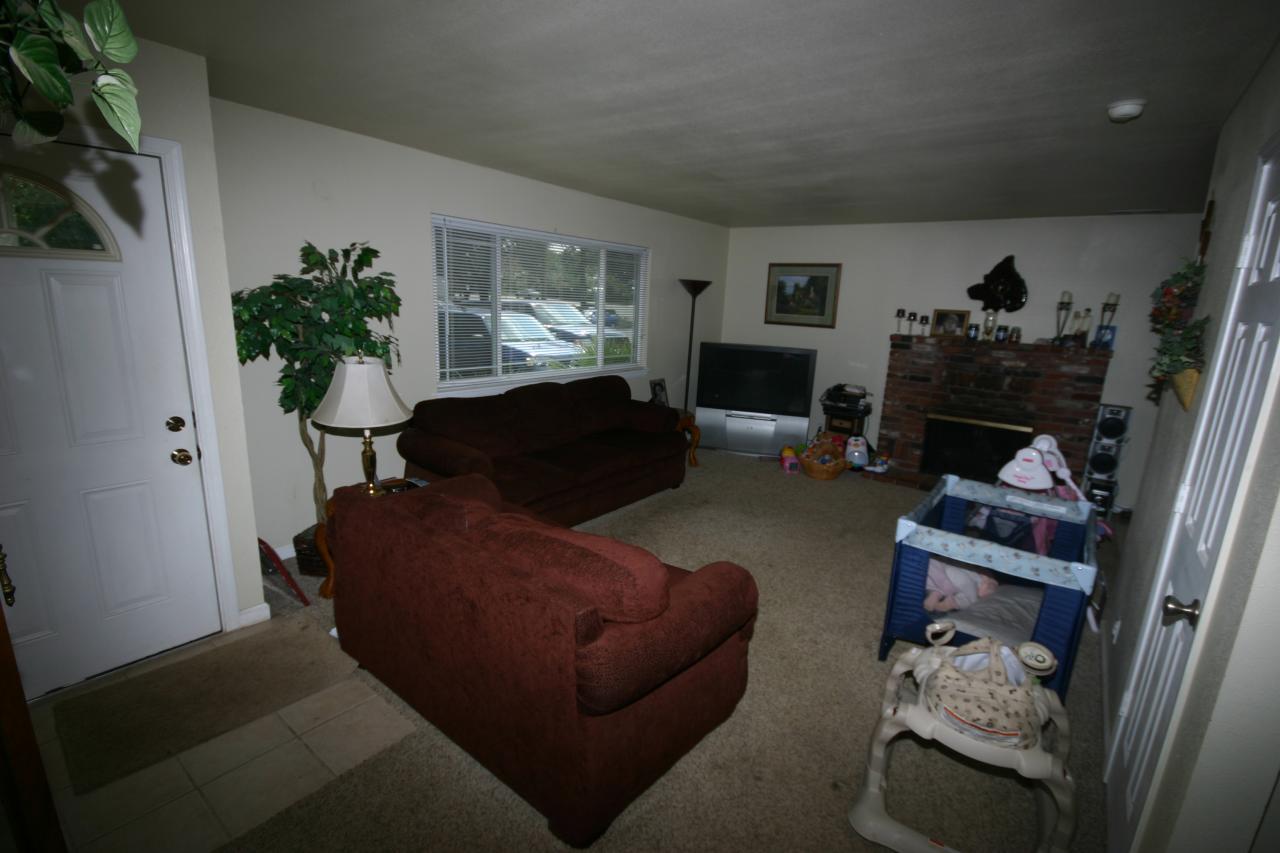 1030 Harpole Road Redding, CA 96002 - Photo 3 of 3 a living room with furniture a fireplace and a potted plant