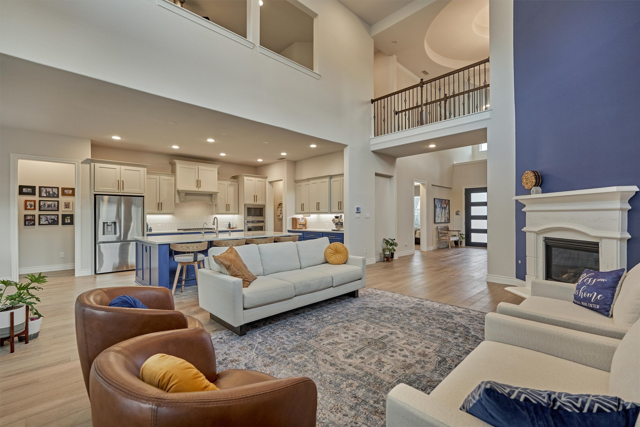 15230 Tree Swallow Court Magnolia, TX 77354 - Photo 17 of 49 a living room with furniture and a fireplace