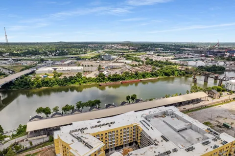 a view of a city with a lake view
