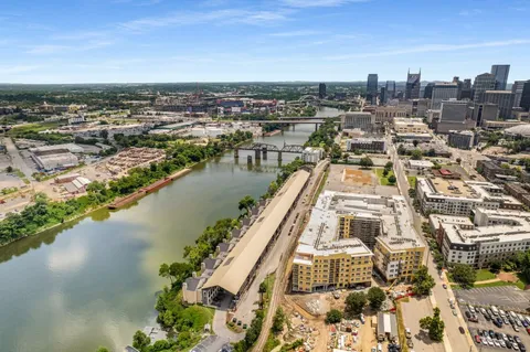 an aerial view of a city