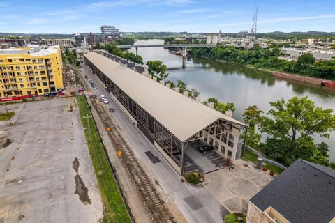 a view of a city with tall buildings