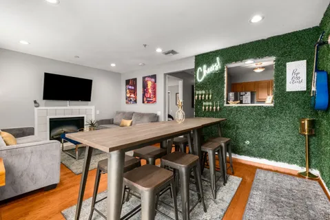 a kitchen with a sink stove and microwave