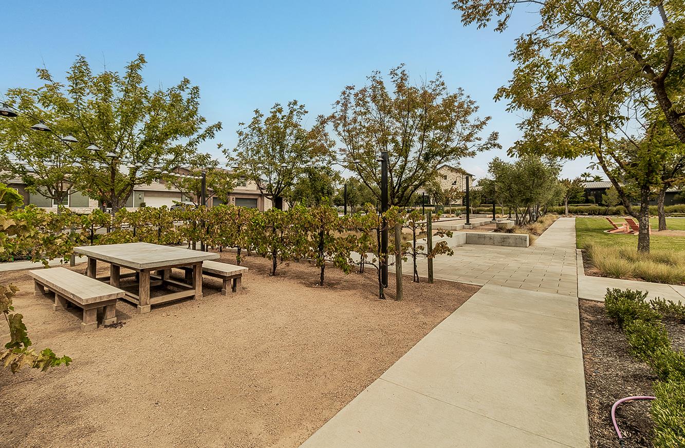 4254 Oak Knoll Road Madera, CA 93636 - Photo 57 of 74 a view of a patio with table and chairs and potted plants with large tree