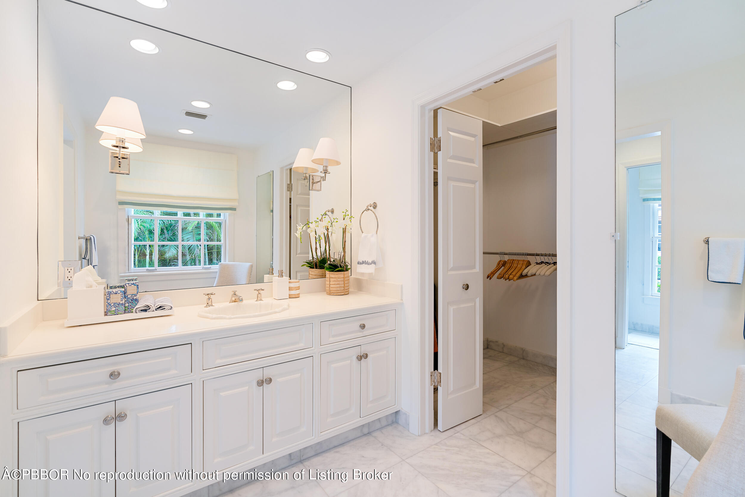 310 Plantation Road Palm Beach, FL 33480 - Photo 28 of 38 a en suite bathroom with a double vanity sink a mirror and a shower