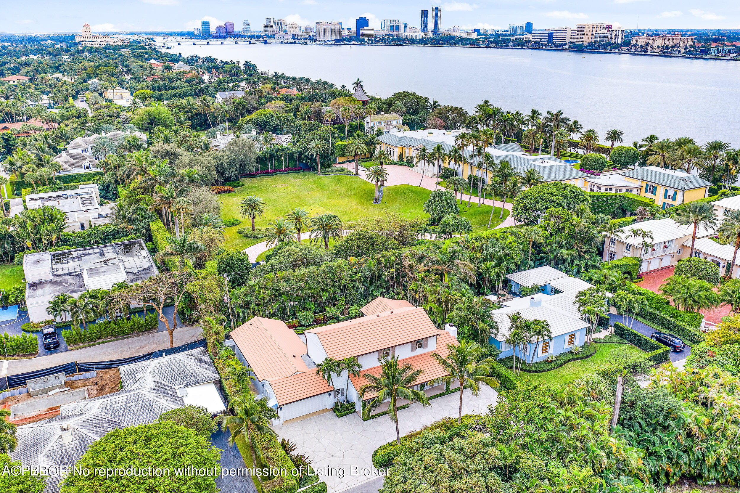 310 Plantation Road Palm Beach, FL 33480 - Photo 36 of 38 an aerial view of a city and lake view