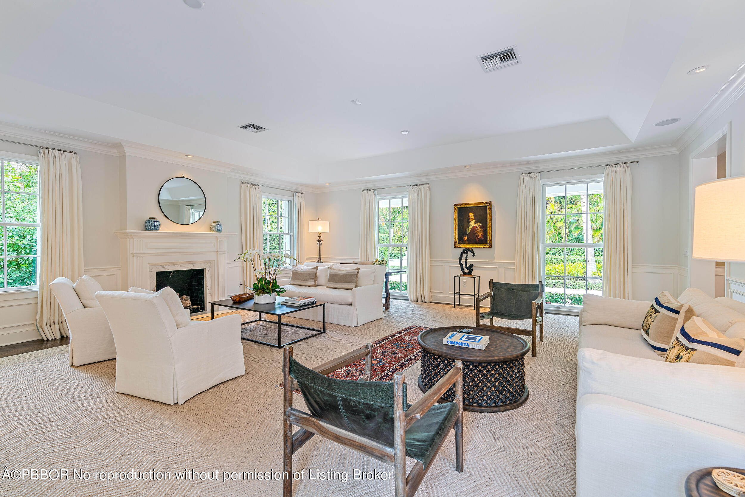 310 Plantation Road Palm Beach, FL 33480 - Photo 6 of 38 a living room with furniture a fireplace and window