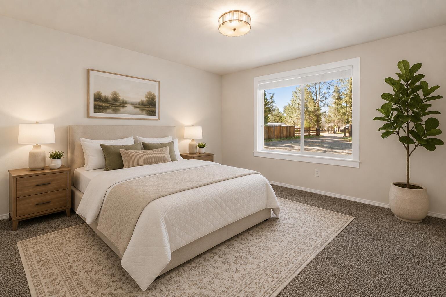 16050 Dick Road La Pine, OR 97739 - Photo 35 of 59 a bedroom with bed and a potted plant