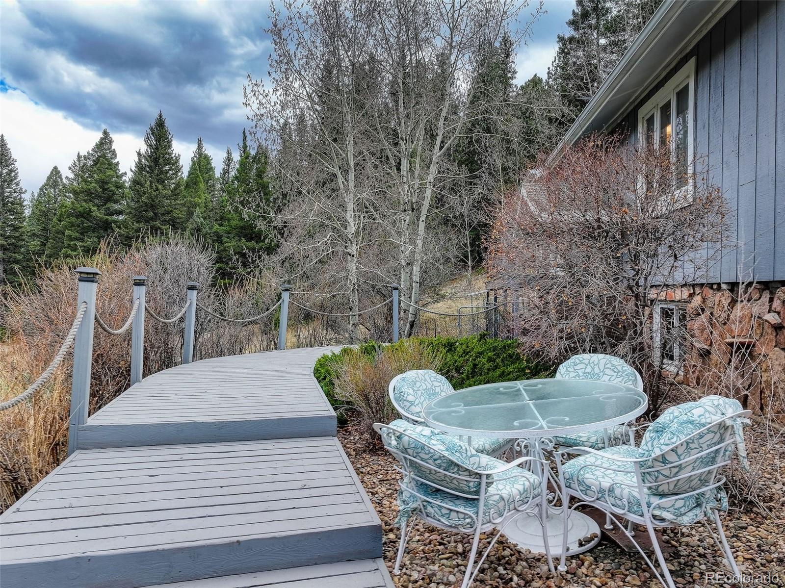 12699 South Foxton Road Conifer, CO 80433 - Photo 29 of 40 a view of a chairs and table in patio