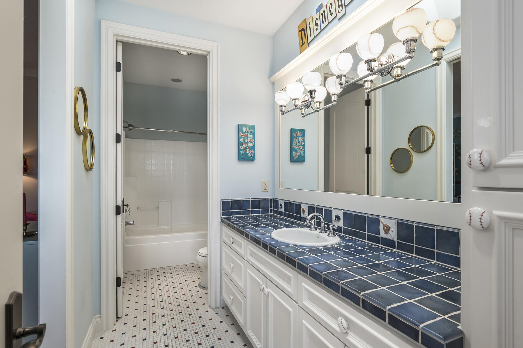 61445 Gosney Road Bend, OR 97702 - Photo 69 of 83 a bathroom with a granite countertop sink a mirror and shower