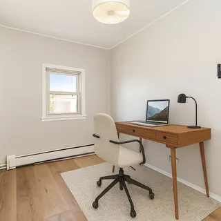 a view of a workspace with a window