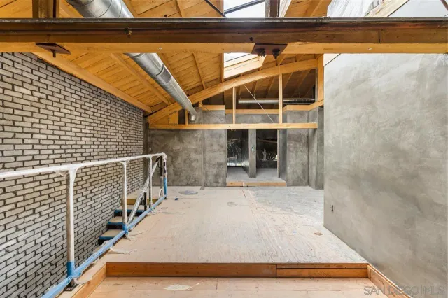 a view of wooden roof deck