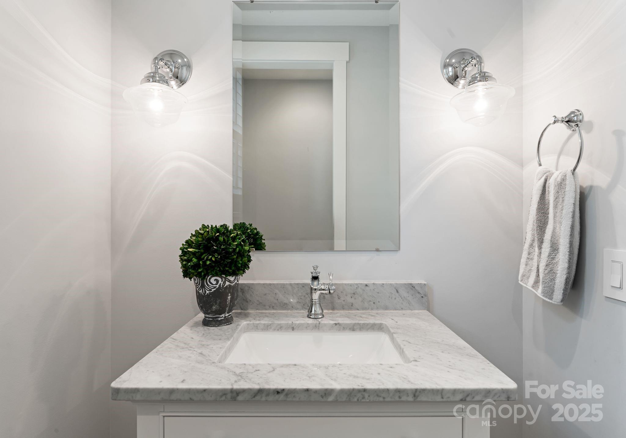 9043 Golden Rock Lane Huntersville, NC 28078 - Photo 15 of 48 a bathroom with a granite countertop sink and a mirror