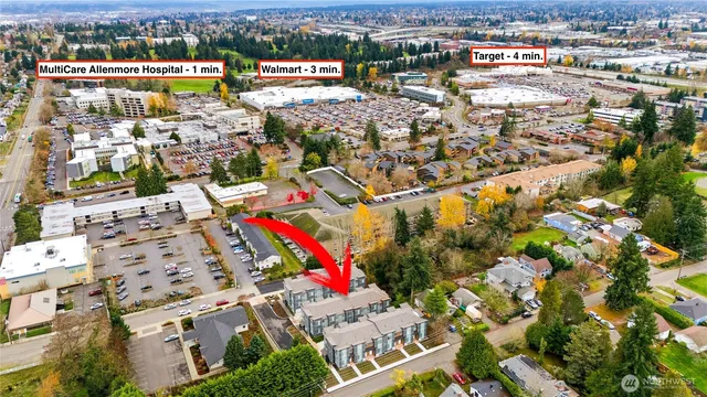 an aerial view of multiple house