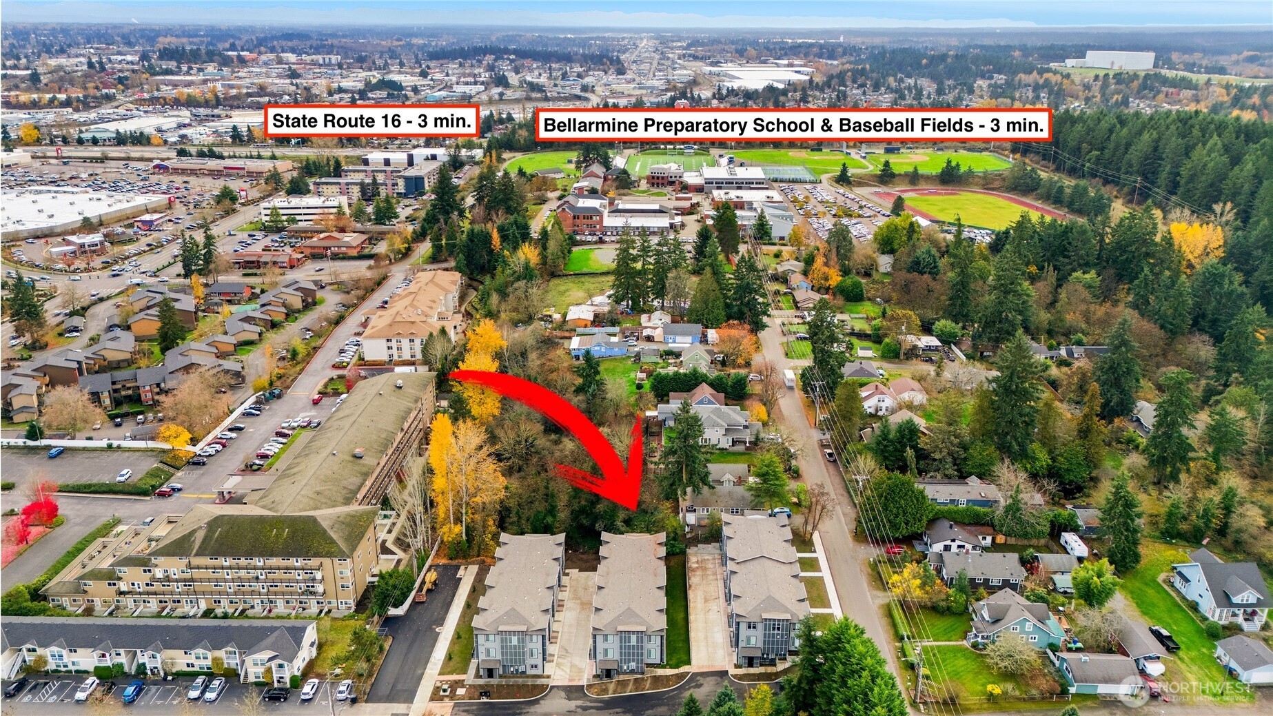 1926 South Washington Street, Unit B206 Tacoma, WA 98405 - Photo 6 of 39 an aerial view of multiple house