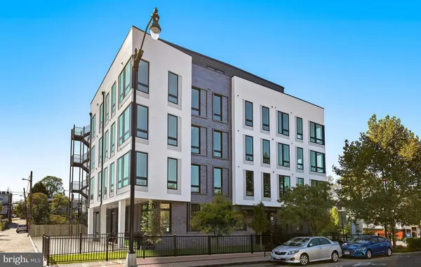 a front view of a multi story building
