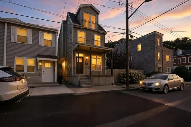 a car parked on the side of a street