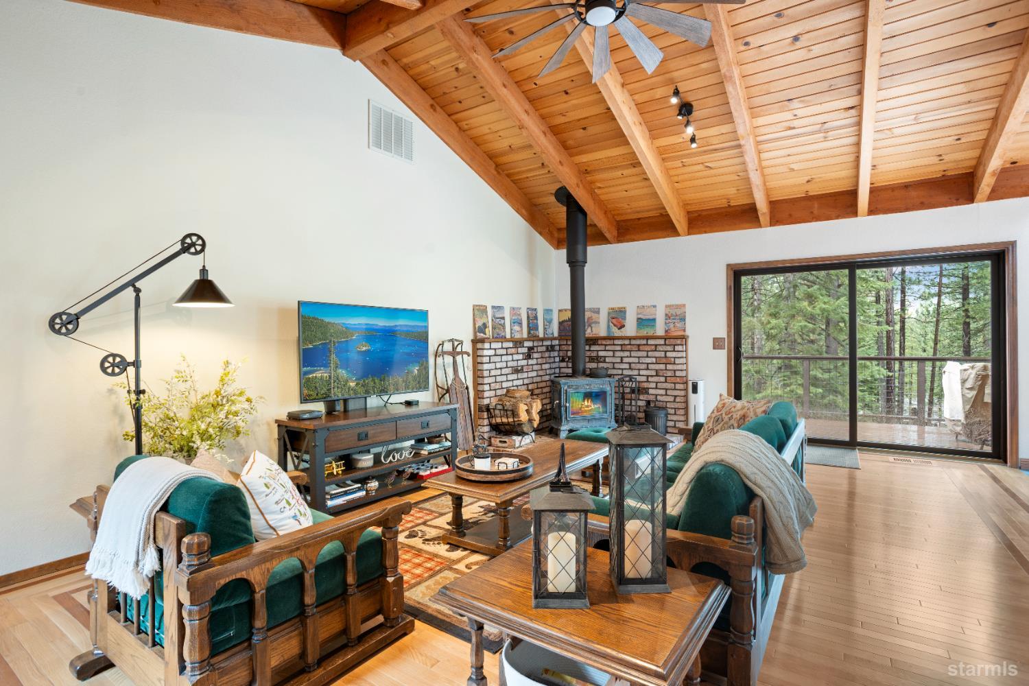 1408 Pebble Beach Road South Lake Tahoe, CA 96150 - Photo 9 of 34 a living room with lots of furniture and a large window