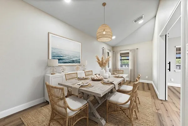 a view of a room with an empty space