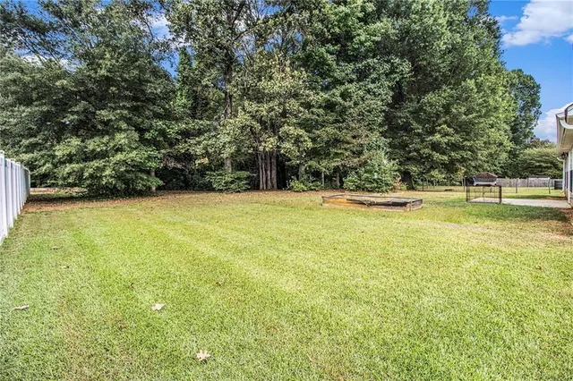 a view of an outdoor space and swimming pool