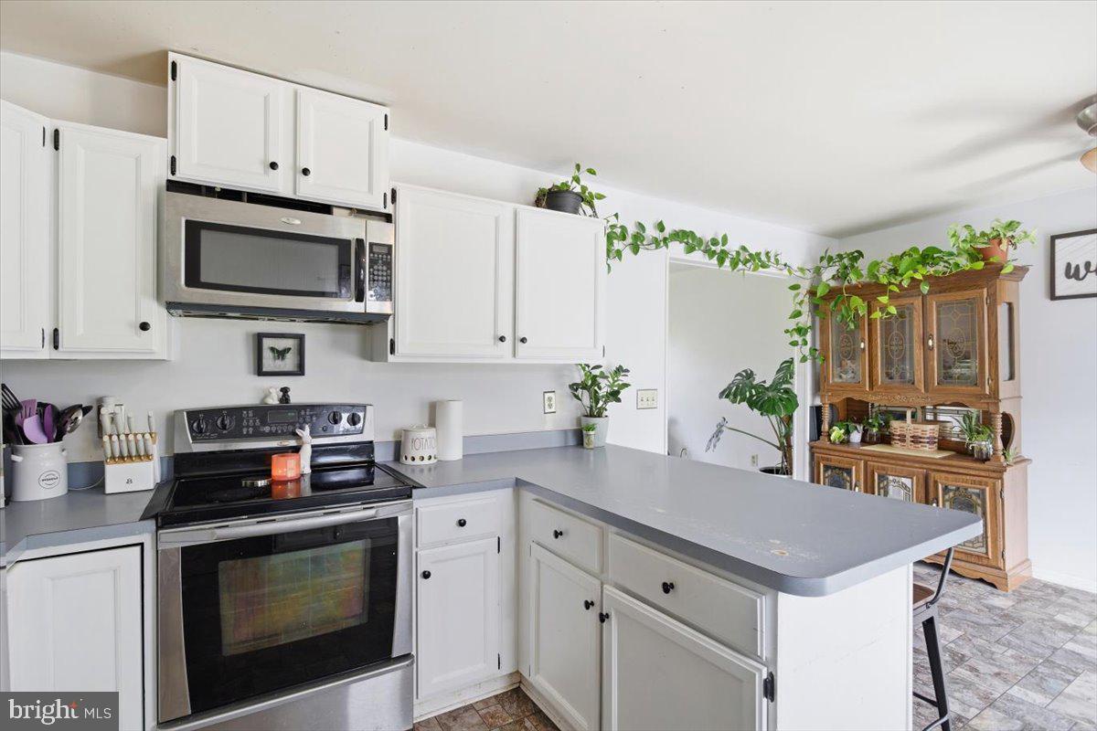 15421 Oakland Road Goldsboro, MD 21636 - Photo 7 of 20 a kitchen with stainless steel appliances granite countertop a stove a microwave a sink and cabinets
