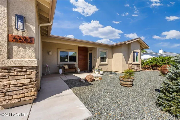 a view of a house with patio