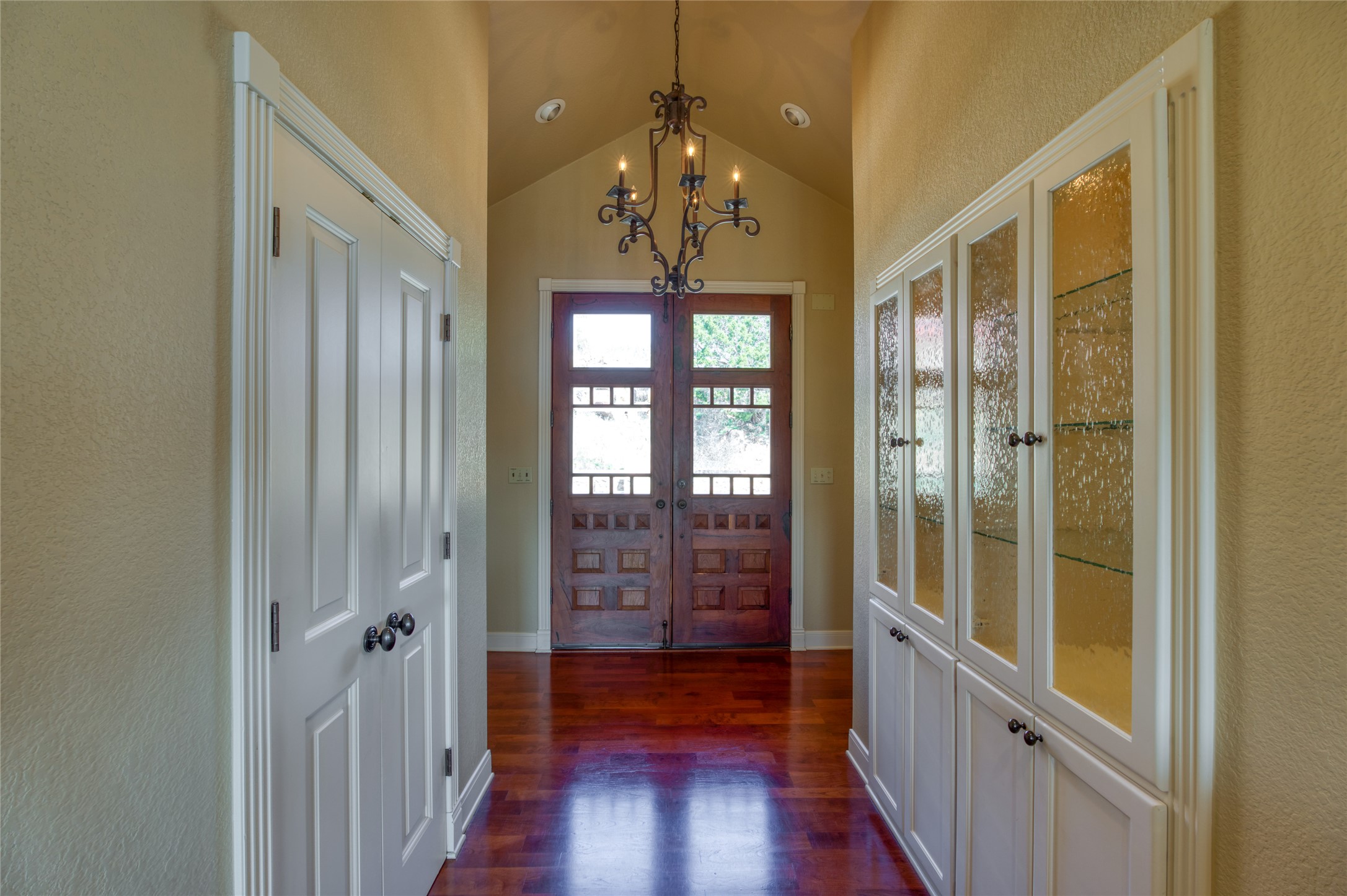 604 North Inwood Road Buchanan Dam, TX 78611 - Photo 5 of 35 a view of a hallway with wooden floor and stairs