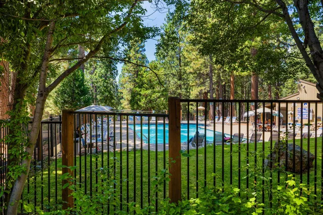 a view of a black gate