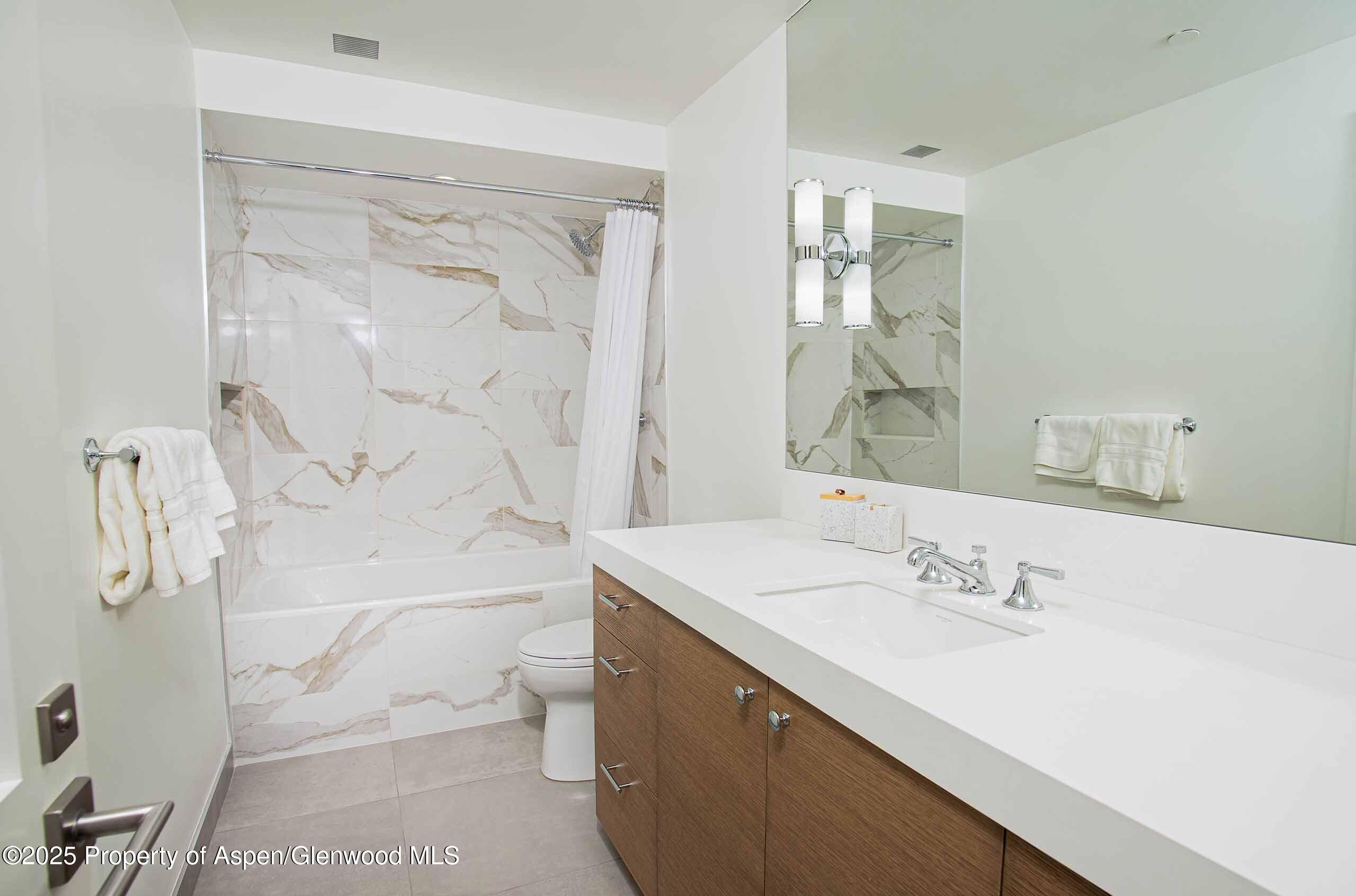 1018 East Hyman Avenue, Unit 1 Aspen, CO 81611 - Photo 11 of 28 a bathroom with a sink a toilet and shower