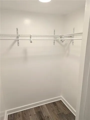 a view of small space with racks on the wall