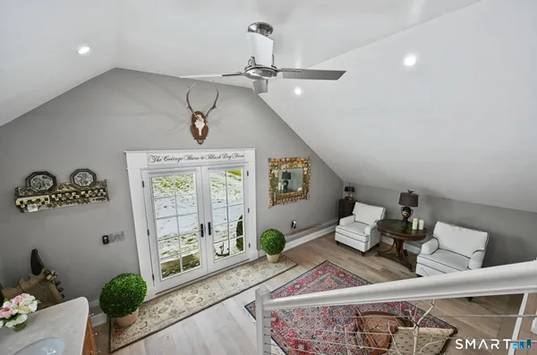 a living room with furniture