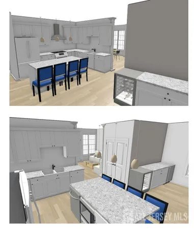a living room with stainless steel appliances kitchen island granite countertop furniture and a fireplace