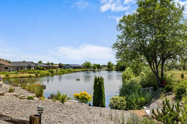 a view of a lake with a mountain view