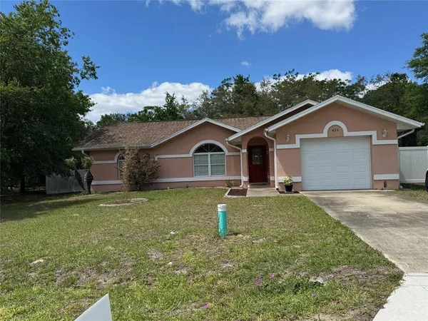 a view of a yard in front of a house with a yard