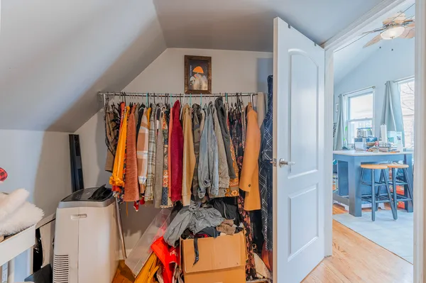 a room with storage and utility