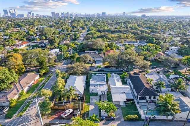 an aerial view of multiple house