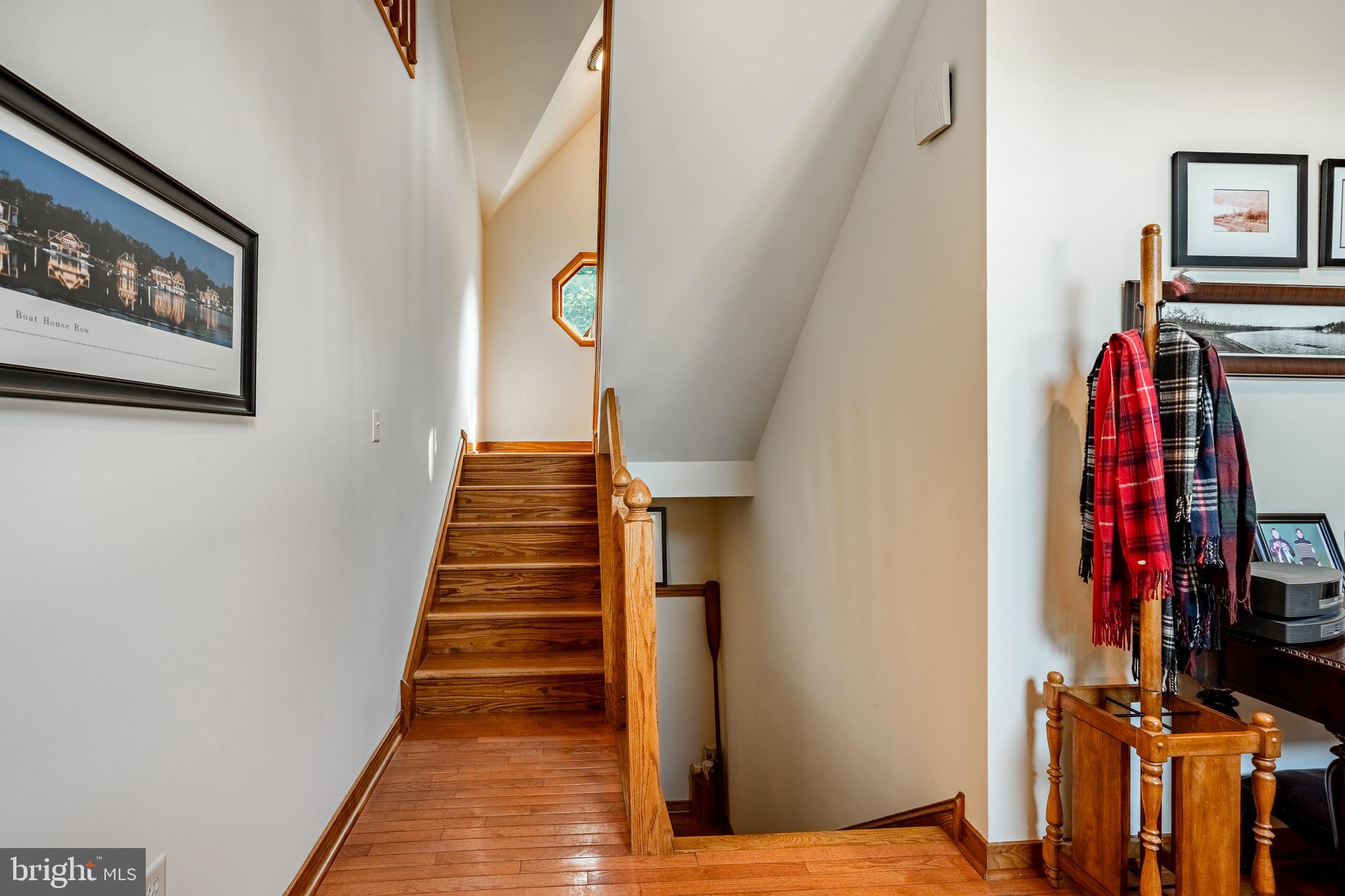 2 River Road Philadelphia, PA 19128 - Photo 23 of 46 a view of hallway with stairs and wooden floor