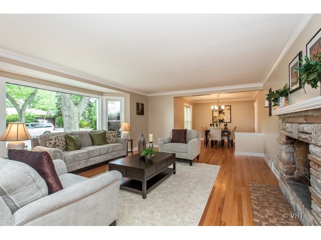 8500 Springfield Avenue Skokie, IL 60076 - Photo 3 of 15 a living room with furniture and a fireplace