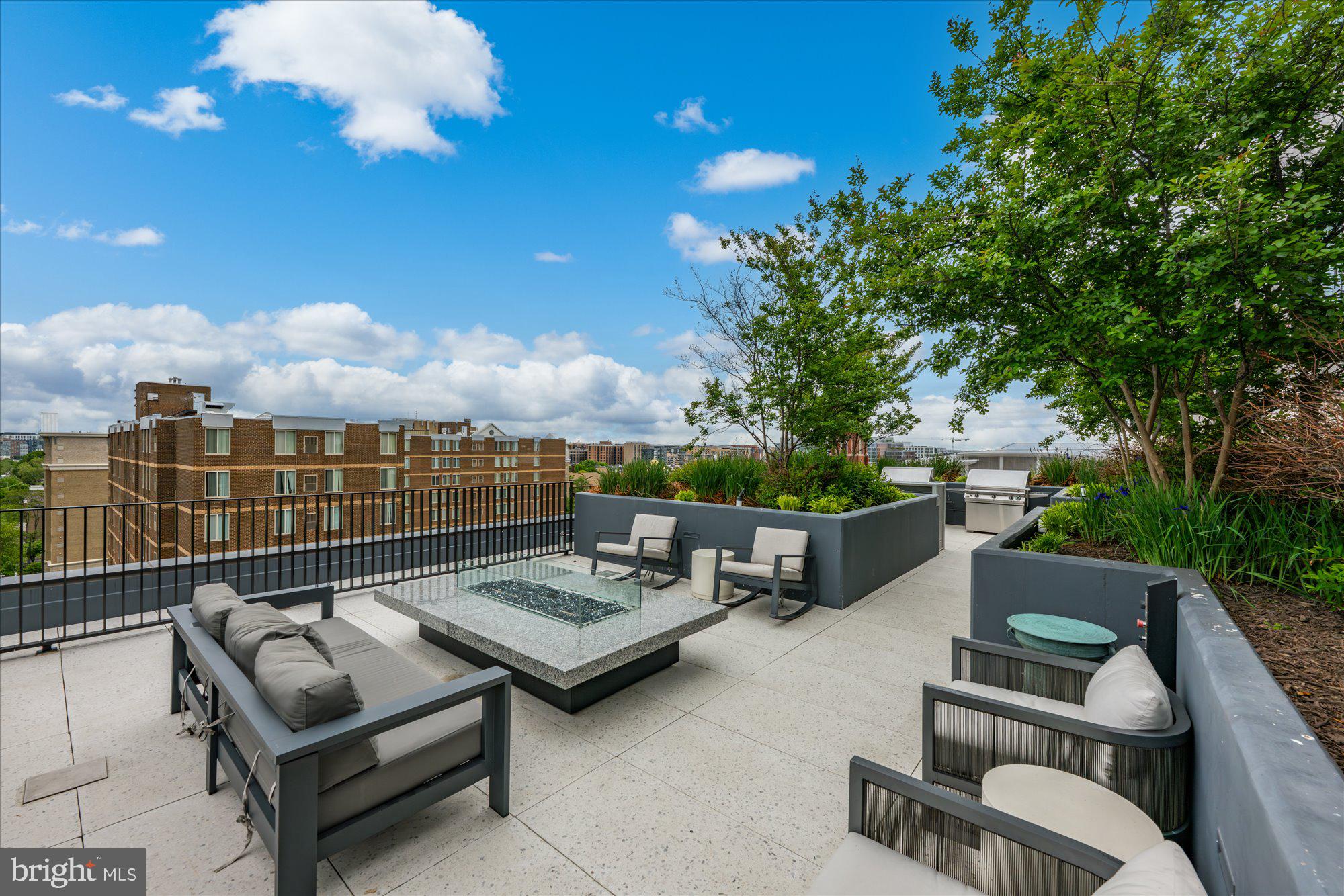 1336 8th Street Northwest, Unit TH5 Washington, DC 20001 - Photo 28 of 32 a roof deck with couches and potted plants