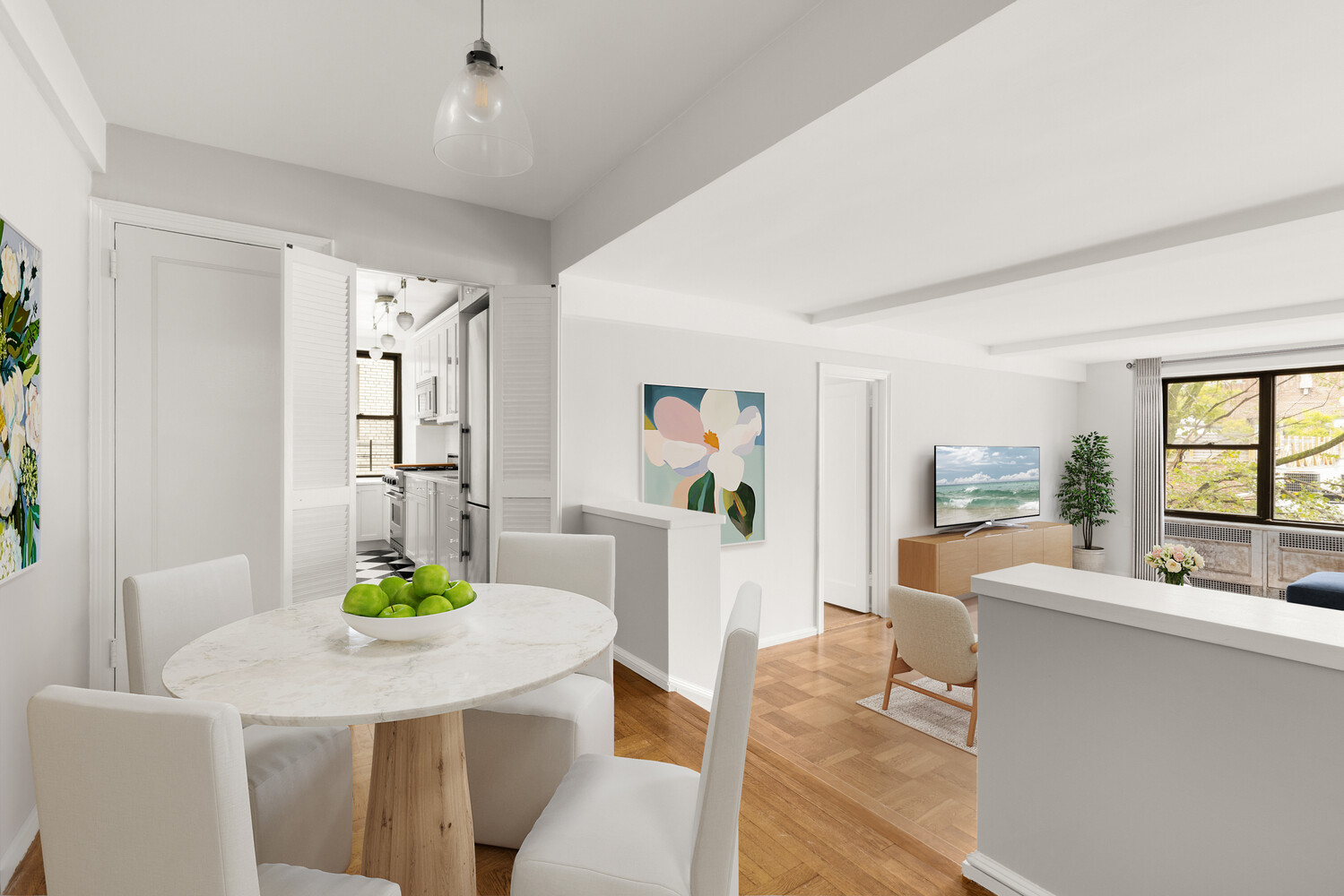 235 East 73rd Street, Unit 6F Manhattan, NY 10021 - Photo 3 of 9 a living room with furniture and wooden floor