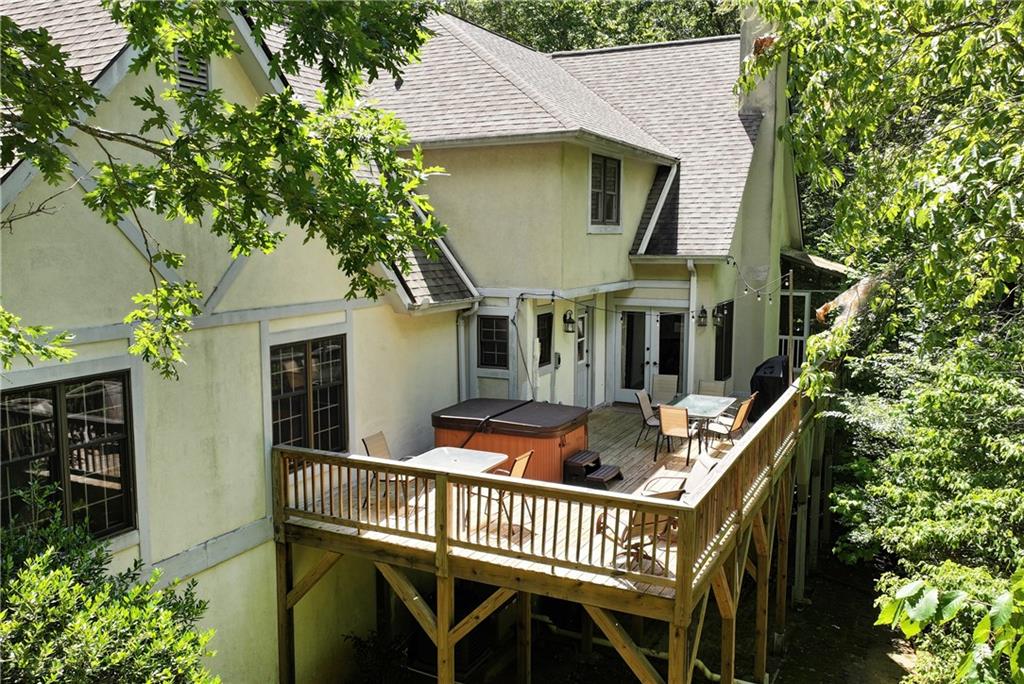 276 Zeppelin Strasse Helen, GA 30545 - Photo 44 of 60 a front view of house with deck and outdoor seating