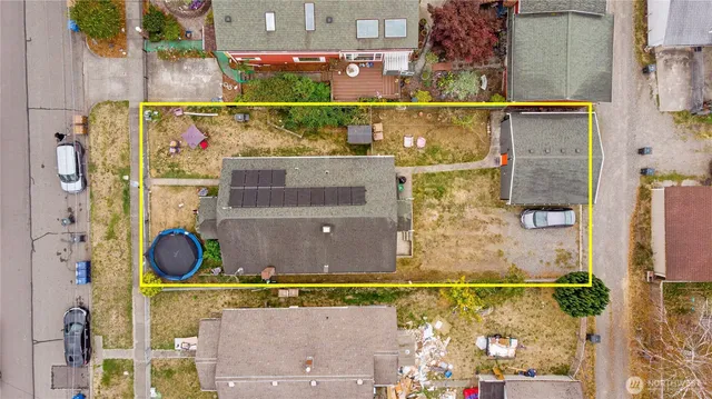 an aerial view of a houses