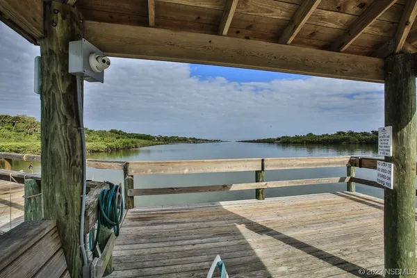 an outdoor space with seating
