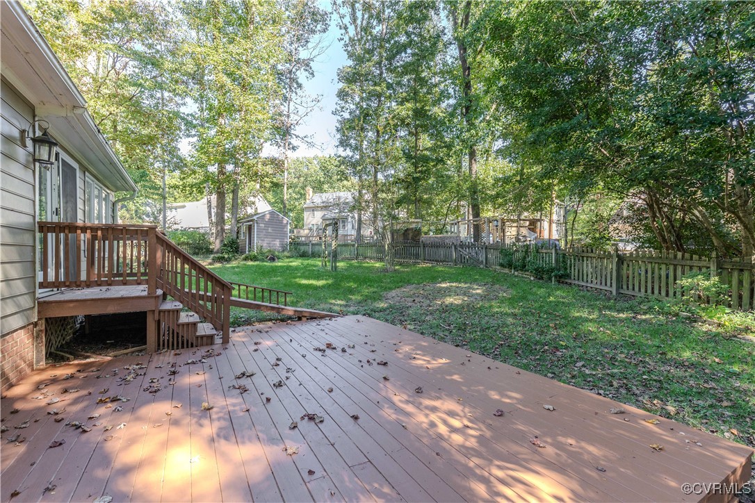 13817 Laurel Spring Road Chester, VA 23831 - Photo 35 of 40 Wooden deck featuring a lawn
